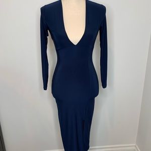 Missguided Navy Midi Dress